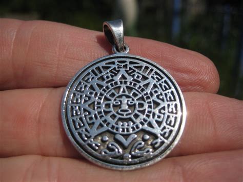 mayan calendar pendant|mayan calendar pendant 925 silver.